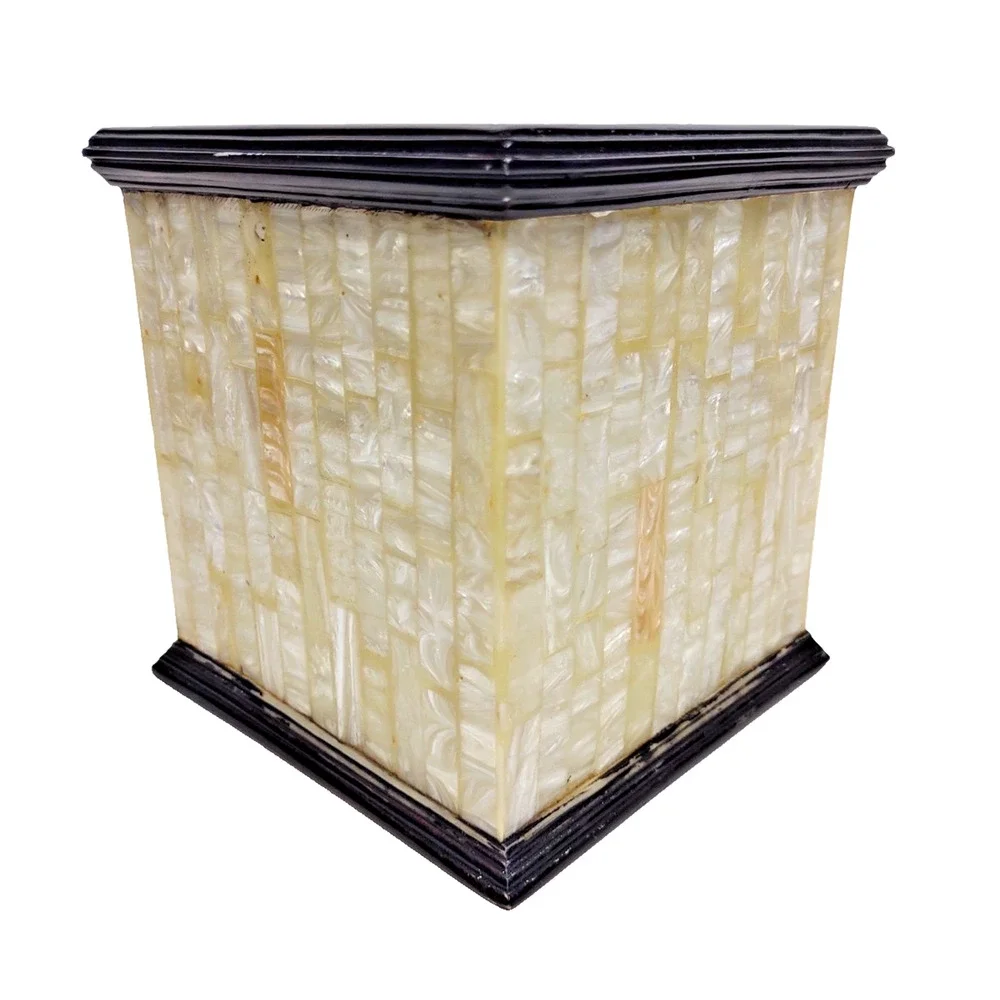 Vintage Capiz Tiled Mother Of Pearl Tissue Cover Hotel Collection 6
